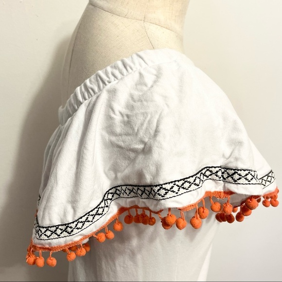 ASOS One Shoulder Embroidered Pom Pom Dress Womens Size 6 - Picture 5 of 9